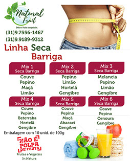 Seis tipos de mix de frutas congeladas.